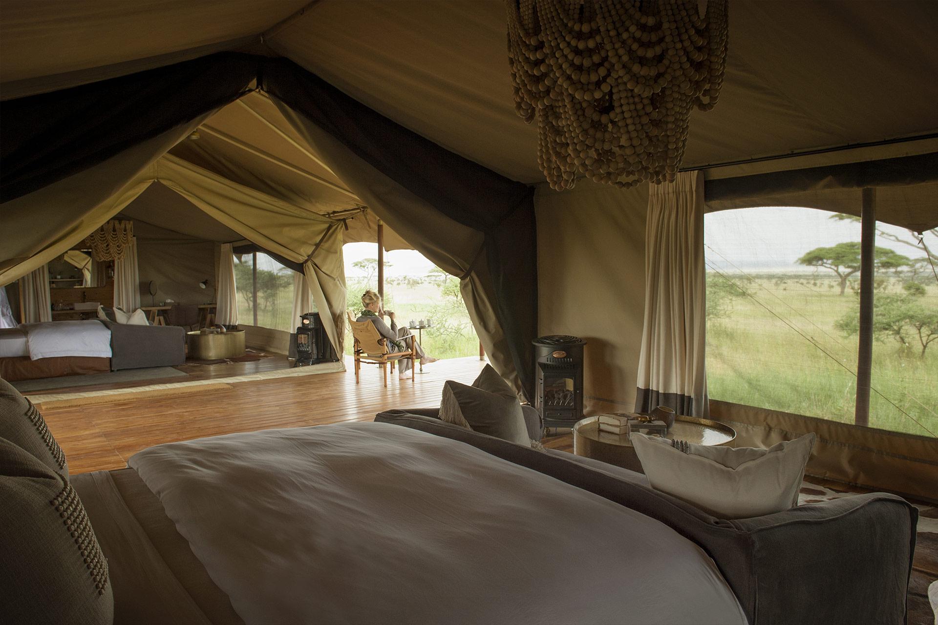 A two-bedroomed family tent is available for guests travelling with children