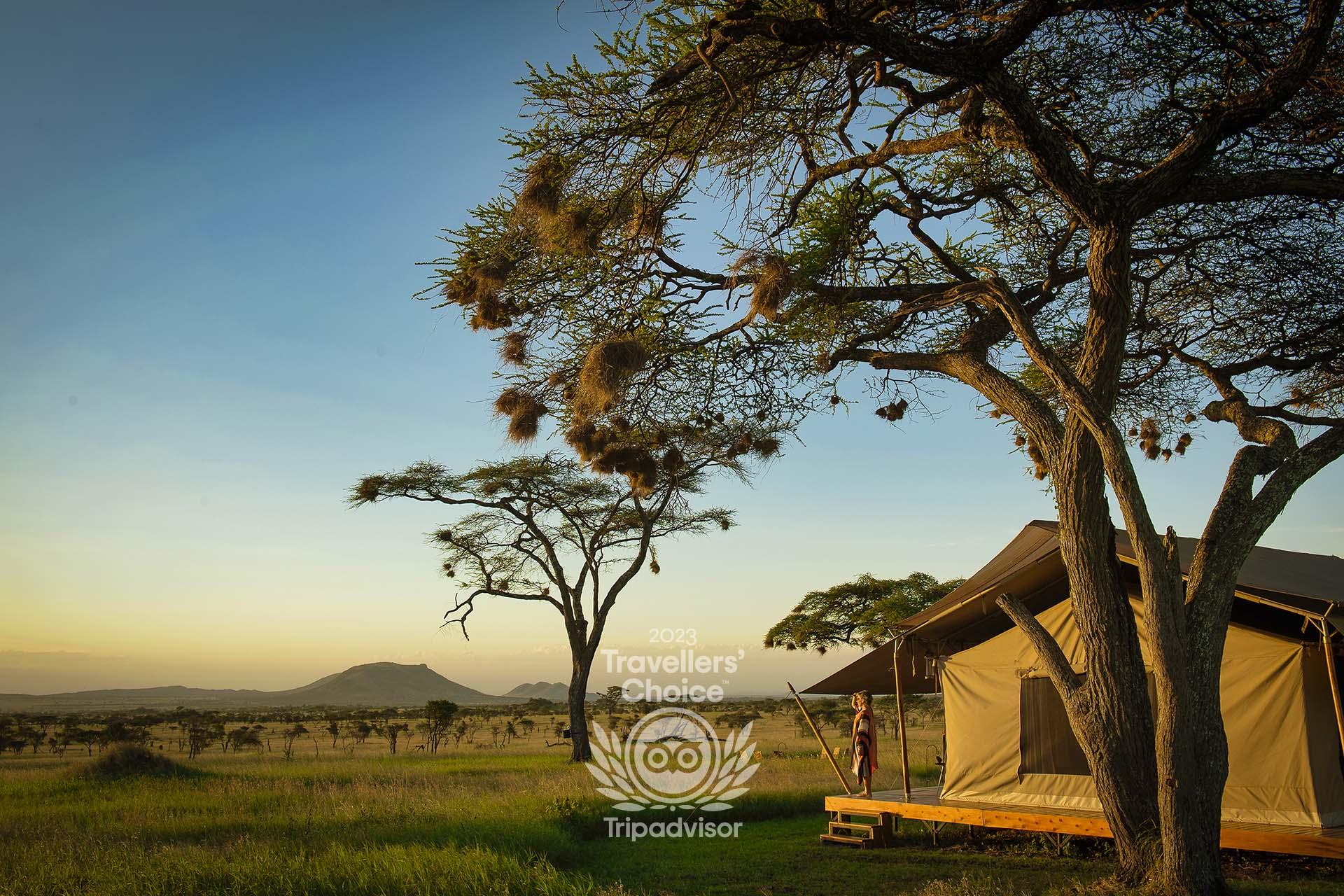 Enjoy this view from your private 5* tent at Siringit Serengeti Camp in the middle of the Serengeti National Park, Tanzania
